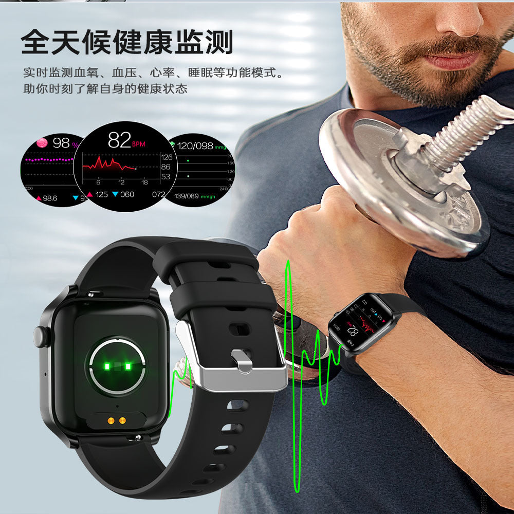 Relojes inteligentes privados transfronterizos 1.83 pulgadas Velocidad cardíaca Oxígeno Oxígeno Presión arterial Bluetooth Call Sports Waterproof Watch