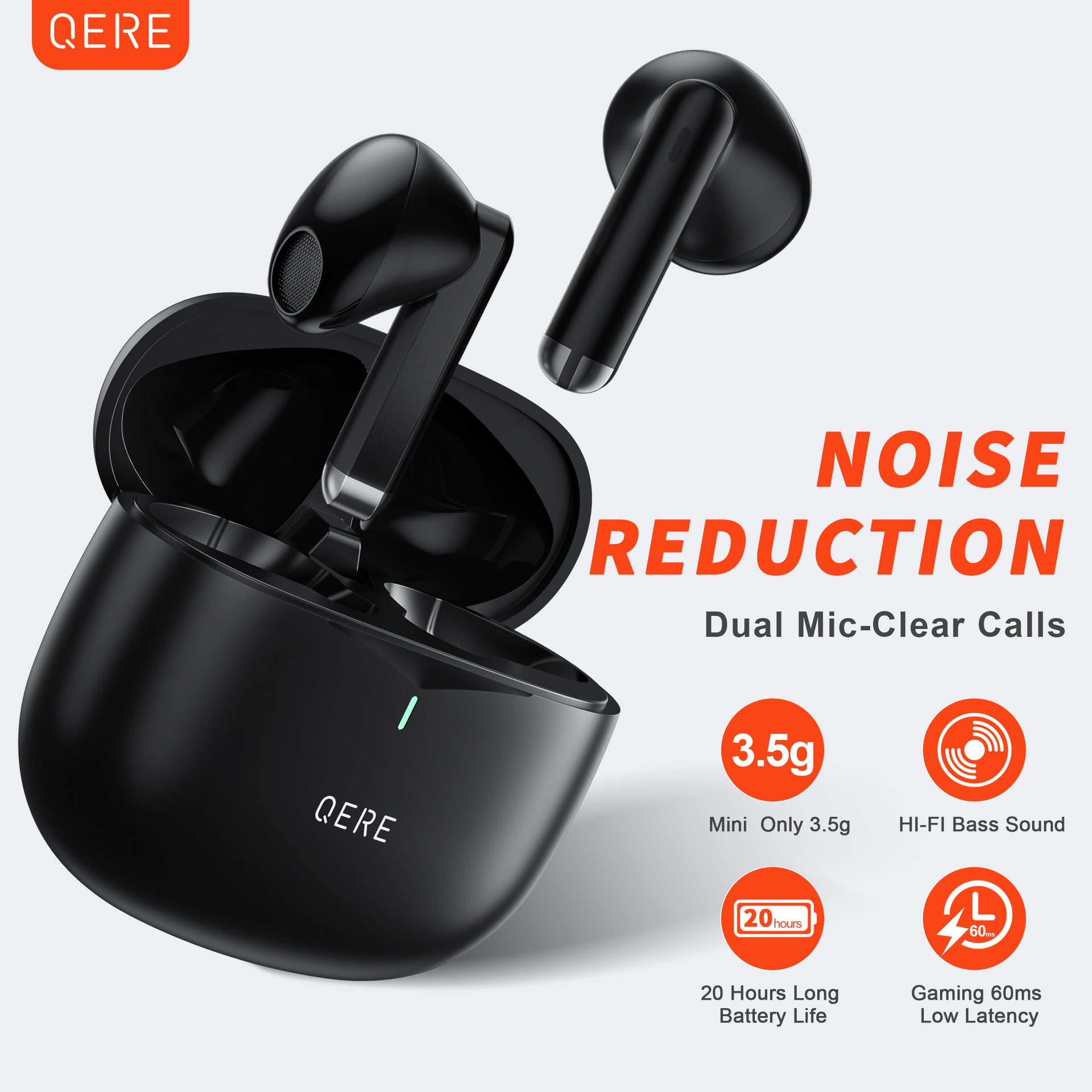 Coss-border Qere E28 Nuevo auriculares Bluetooth Bluetooth de TWS Auriculares de juegos de juego en el oído en el oído auriculares Ultra-Long Long Liver