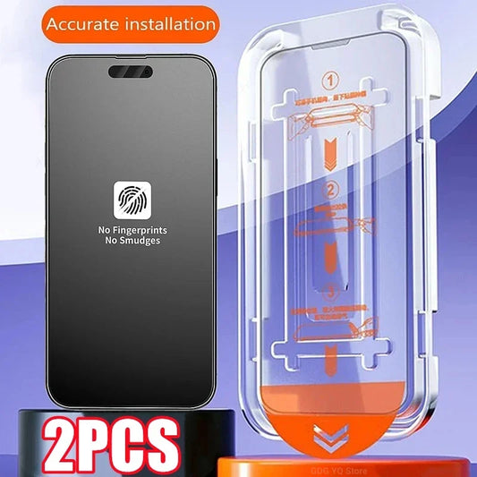 Matte Frosted Glass Screen Protector – Anti-Glare, Oleophobic, Dust-Free for iPhone 11–16 Series